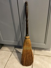 Vassoura de palha antiga primitiva cabo de madeira 28"", usado comprar usado  Enviando para Brazil