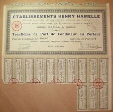 Titre etablissements henry d'occasion  Gennevilliers