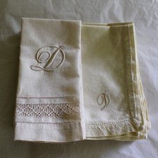 6 guardanapos de jantar vintage com monograma D plus toalha de convidado comprar usado  Enviando para Brazil