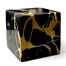 Cubo in Marmo Nero Portoro Scultura da Tavolo Arte Home Decor Design 8 cm comprar usado  Enviando para Brazil
