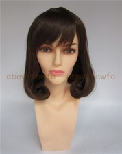 Peruca feminina full bangs peruca curta cabelo bob ondulado reto cosplay festa marrom comprar usado  Enviando para Brazil