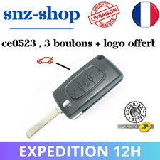 Usado, Coque Clé Plip PEUGEOT 207,307,308,3008,5008 Lame Sans Rainure 3 Boutons CE0523 comprar usado  Enviando para Brazil