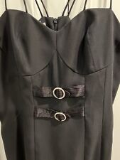 Usado, Mini vestido Taga Paris feminino preto com tiras fivelas frontais strass tamanho 12 comprar usado  Enviando para Brazil