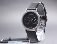 Relógio suíço Mondaine Designer duplo tempo quartzo mostrador preto com 2 pulseiras  comprar usado  Enviando para Brazil