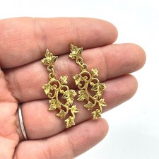 Brincos vintage de gota pendurada folha de hera em tom de ouro joias botânicas delicadas comprar usado Brincos vintage de gota pendurada folha de hera em tom de ouro joias botânicas delicadas comprar usado  Enviando para Brazil
