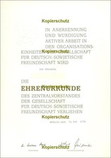 Ddr ehren urkunde gebraucht kaufen  Radeberg, Wachau