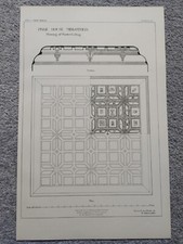 Casa Pinkie, Musselburgh, Desenho de Teto de Gesso - Estampa Antiga - 1886 comprar usado  Enviando para Brazil