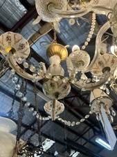 Usado, Candelabro e corrente de latão pintados à mão com 3 braços comprar usado  Enviando para Brazil