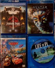 Blu Ray 3D 4x Lot Jurassic Park Avatar Cars 2 Life of PI  comprar usado  Enviando para Brazil