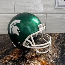 Capacete de futebol verde MSU RIDELL com logotipo branco para exibição comprar usado  Enviando para Brazil