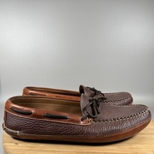 Chinelos Mocassim Masculino LL Bean Sola Dupla Tamanho 11 D Couro Marrom comprar usado  Enviando para Brazil