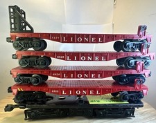 4- LIONEL POSTWAR O GAUGE FLATCARS 6812, 6825, 6826, 6477 Plus Lionel 210 Frame comprar usado  Enviando para Brazil
