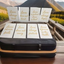 Placas de corredor de casamento - Madeira rústica, versículo bíblico, 1 Coríntios 13 8 peças comprar usado  Enviando para Brazil