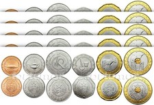 Moedas da Mauritânia 5 (x) 6 PÇS CONJUNTO, 1/5 1 2 5 10 20 Ouguiya 2017 2018, UNC, BIMETÁLICO comprar usado  Enviando para Brazil