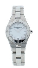 Relógio feminino Baume & Mercier Linea branco esfregão mostrador de diamante 27 mm M0A10011 comprar usado  Enviando para Brazil