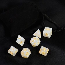 Set 7 Dadi Marmo Marble Marbre Dice D&D GDR Dungeon dnd D20 D12 D10 D8 D6 D4 comprar usado  Enviando para Brazil