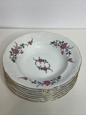 8 tigelas de sopa de porcelana vintage Royal Kent Polônia floral rosa em relevo dourado comprar usado  Enviando para Brazil