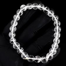 Melhor pulseira elástica de quartzo branco formato redondo 117,00 cts frisada VK 10 E671, usado comprar usado  Enviando para Brazil