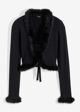 Strickjacke fellimitat schwarz gebraucht kaufen  Deutschland