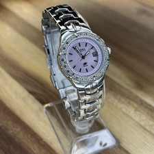 Fossil Blue AM3754 Damska różowa tarcza daty CZ Kryształowa ramka Zegarek ze stali nierdzewnej 100m, używany na sprzedaż  Wysyłka do Poland