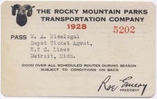 1928 COLORADO Pass ⚜️ ROCKY MOUNTAIN Parks Transportation Co. comprar usado 1928 COLORADO Pass ⚜️ ROCKY MOUNTAIN Parks Transportation Co. comprar usado  Enviando para Brazil