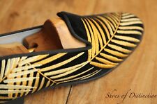 Mocassins masculinos Stubbs & Wootton preto aveludado folha de ouro Reino Unido 12,5 EUA 13,5 NOVO comprar usado  Enviando para Brazil