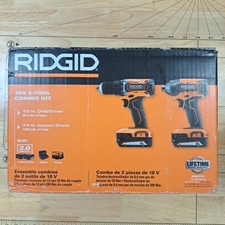 Kit combo RIDGID 18V sem fio 2 ferramentas com furadeira/driver, driver de impacto, (2) 2.0 comprar usado  Enviando para Brazil