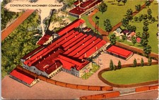 Postal de lino publicitario de fábrica de maquinaria de construcción, Iowa, segunda mano  Embacar hacia Mexico