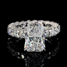 Anel de casamento diamante corte radiante 6,20 quilates IGI cultivado em laboratório em ouro branco 14k comprar usado  Enviando para Brazil