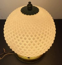 Luminária de teto MCM base de latão branco Hobnail globo de vidro funciona comprar usado  Enviando para Brazil