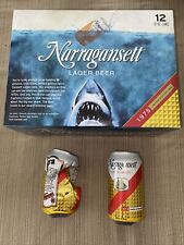 🦈JAWS Quint 1975 Retro Narragansett Lager Beer pacote com 12 CAIXA VAZIA + (2) latas abertas comprar usado  Enviando para Brazil