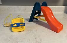 Mini columpio amarillo para bebé Little Tikes casa de muñecas naranja y azul tobogán para patio de recreo segunda mano  Embacar hacia Argentina