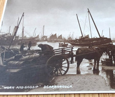 Cartão postal foto real barcos de pesca, W Newman Horse & Cart No 2, juízes sépia comprar usado  Enviando para Brazil