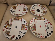 Ternos de cartas vintage festa lanche sobremesa pratos de porcelana cerâmica 8,25" comprar usado  Enviando para Brazil