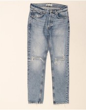 Jeans fino ZARA feminino cintura alta desgastado UE 40 médio W31 L30 azul AS11 comprar usado  Enviando para Brazil