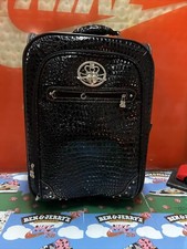 Bagagem de mão Kathy Van Zeeland Croco preta PVC 20" bolsa de cosméticos adicionada comprar usado Bagagem de mão Kathy Van Zeeland Croco preta PVC 20" bolsa de cosméticos adicionada comprar usado  Enviando para Brazil