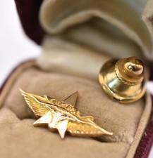 Broche de lapela vintage ouro 14K Longhorn TEXAS PRIVATE FLIERS TPFA piloto de avião comprar usado  Enviando para Brazil