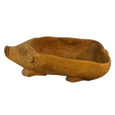 Bugigangas para decoração de fazenda tigela de madeira esculpida à mão de madeira para porco da Provença francesa comprar usado  Enviando para Brazil