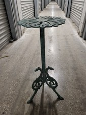 Pequena mesa lateral francesa 1920 ferro pintado verde macio jardim com base tripé comprar usado  Enviando para Brazil