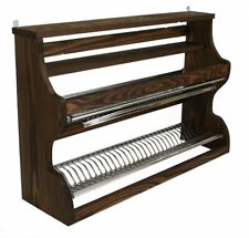 Piattaia in legno colore noce gocciolatoio scolapiatti in acciaio inox credenza comprar usado  Enviando para Brazil
