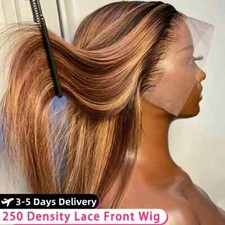 Perucas de cabelo humano coloridas frontais renda loira mel reto osso destaque HD, usado comprar usado  Enviando para Brazil