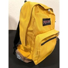 ~ Mochila JanSport ouro amarelo tecido couro bolsos com zíper alças acolchoadas **rasgo** comprar usado  Enviando para Brazil