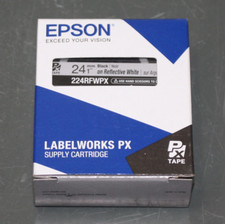 Cartucho de etiqueta de fita reflexiva Epson 224RFWPX, 1" x 4,75 pés, preto no branco comprar usado  Enviando para Brazil
