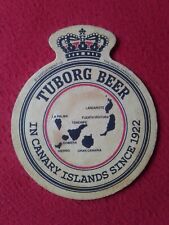 POSAVASOS COASTER MAT CERVEZA TUBORG BEER CERVEJA BIER LA BIÈRE CANARY ISLANDS.. comprar usado  Enviando para Brazil