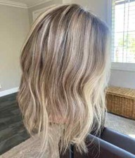 Perucas onduladas Balayage cinza marrom loiro destaque 100% cabelo humano renda frente perucas comprar usado  Enviando para Brazil
