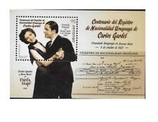 #35014 URUGUAI 2020 ARTE MÚSICA DANÇA TANGO CANTOR CARLOS GARDEL S/S MNH YV BL 139, usado comprar usado  Enviando para Brazil