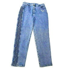 Używany, Vintage Lafei nier Jeans  33 Blue Swaroski High Waisted Stretch Women's Jeans na sprzedaż  Wysyłka do Poland