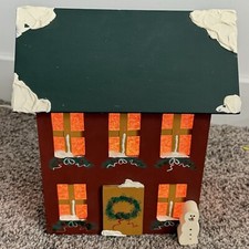 Casa iluminada de Natal feita à mão de madeira 8x12x10 Winter Wonderland fabuloso vintage comprar usado  Enviando para Brazil