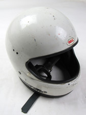 Capacete de motocicleta vintage Bell Tour Star rosto inteiro tamanho 7 1/4 ponto branco anos 70 anos 80 comprar usado  Enviando para Brazil