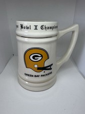 Usado, Caneca de cerveja cerâmica vintage NFL Super Bowl II Champions Green Bay Packers Stein comprar usado  Enviando para Brazil